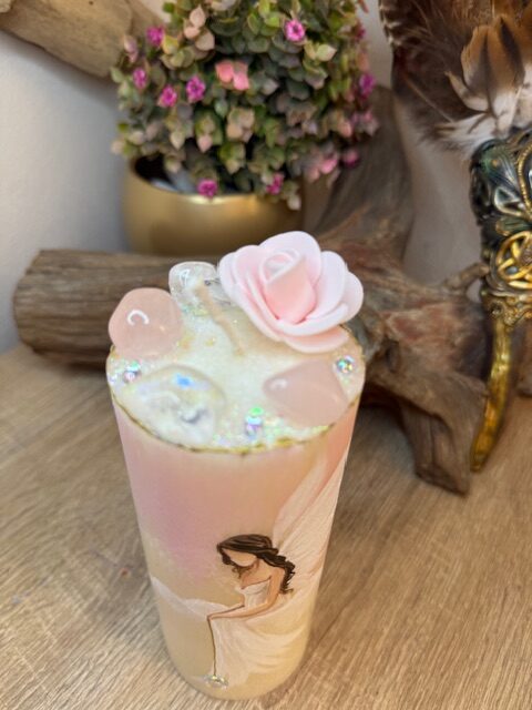 Andělská svíce SMÍŘENÍ | 16 cm | Bílorůžová | 2 - Obrázek 3