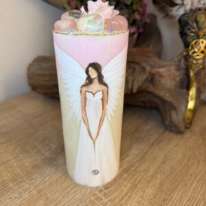 Andělská svíce SMÍŘENÍ | 16 cm | Bílorůžová | 5