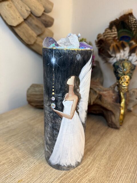 Andělská svíce SMÍŘENÍ | 20 cm | ČERNÁ