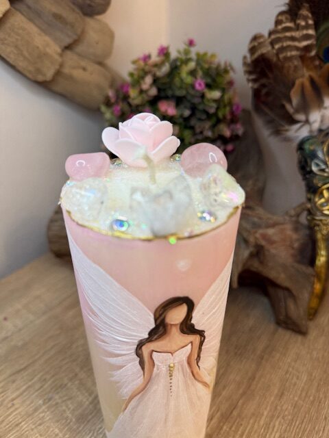 Andělská svíce SMÍŘENÍ | 20 cm | BÍLÁ - Obrázek 3