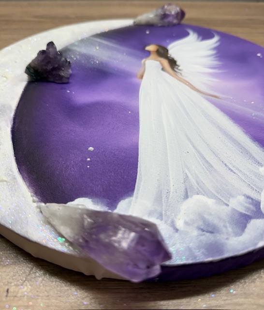 Velmi silný, ochranný a podporující obraz s ametysty | Ve svitu pravdy | 30 cm svítí ve tmě - Obrázek 2