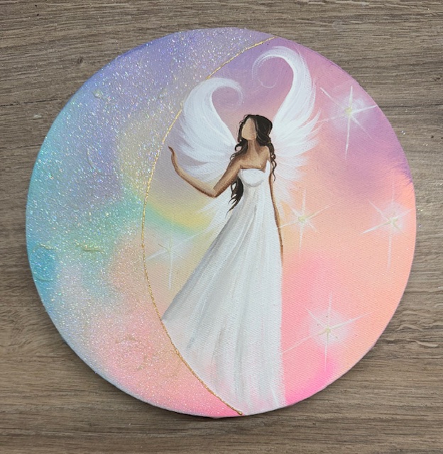 Andělský obraz plný světla a ochranné energie | Odevzádávm se svému světlu | 20 cm | Svítí ve tmě