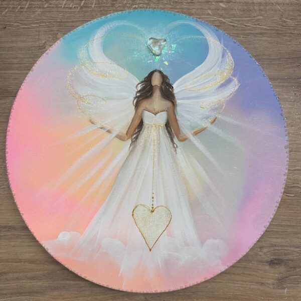 Andělský obraz plný světla a ochranné energie | Odevzádávm se svému světlu | 30 cm | Svítí ve tmě