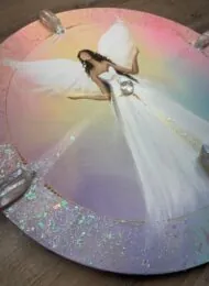 Andělský ochranný obraz plný světla od autorky Michaely Němcové | Odevzádávm se svému světlu | 40 cm...