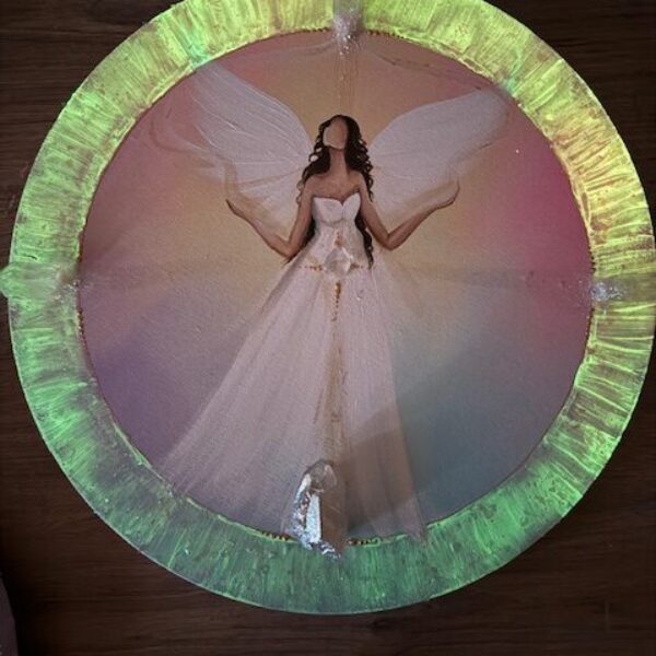 Andělský obraz plný světla a ochranné energie | Odevzádávm se svému světlu | 40 cm | Svítí ve tmě