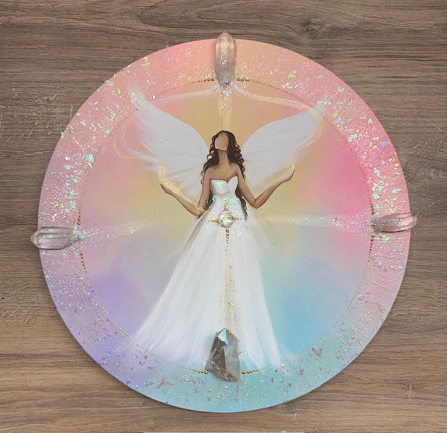 Andělský obraz plný světla a ochranné energie | Odevzádávm se svému světlu | 40 cm | Svítí ve tmě