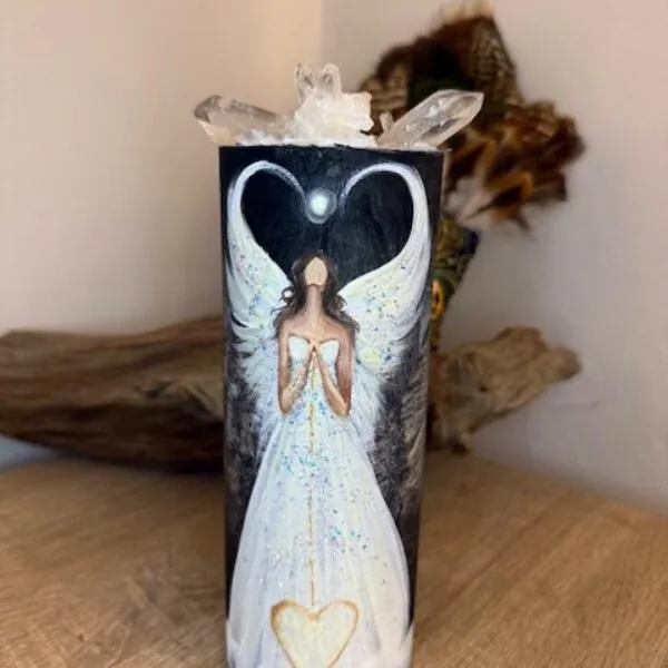 Andělská svíce NOVOLUNÍ | 20 cm | JSEM SVĚTLEM | Svítí ve tmě