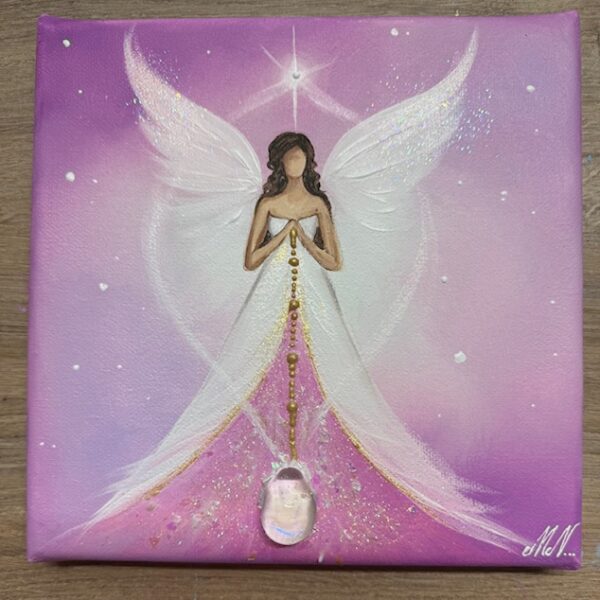 Andělský obraz s poselstvím | Důvěřuji | 20x20cm