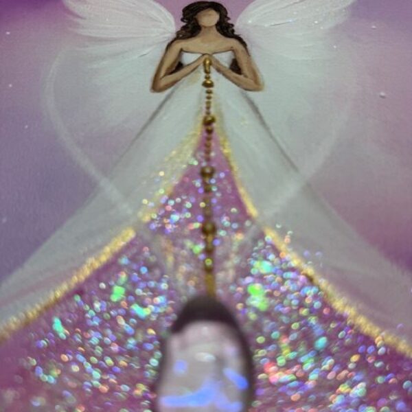 Andělský obraz s poselstvím | Důvěřuji | 20x20cm