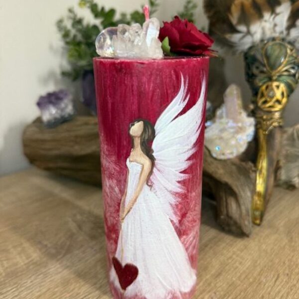 Velmi silná slunovratová a ochranná andělská svíce svítící ve tmě | Uvědomění si vlastní síly | 16 cm 2