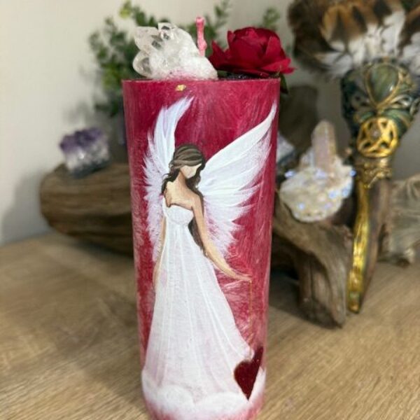 Velmi silná slunovratová a ochranná andělská svíce svítící ve tmě | Uvědomění si vlastní síly | 16 cm 4