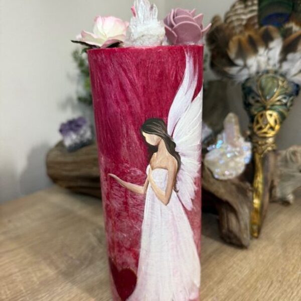 Velmi silná slunovratová a ochranná andělská svíce svítící ve tmě | Uvědomění si vlastní síly | 20 cm 2