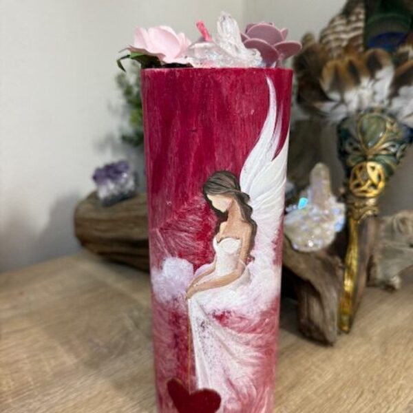 Velmi silná slunovratová a ochranná andělská svíce svítící ve tmě | Uvědomění si vlastní síly | 20 cm 1