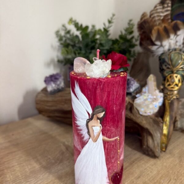 Sváteční svíce s křištály | Tiché přání lásky | 16 cm 2