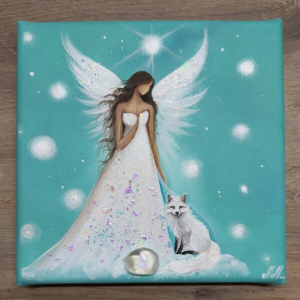 Andělský obraz s poselstvím | Tiché vědění | 20x20 cm