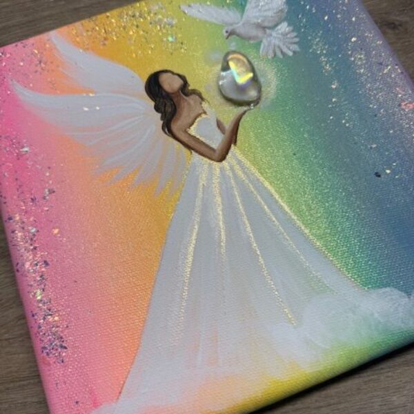 Andělský ochranný obraz | Dovoluji si vyrůst | 20x20cm