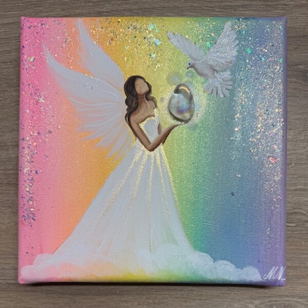 Andělský ochranný obraz | Dovoluji si vyrůst | 20x20cm