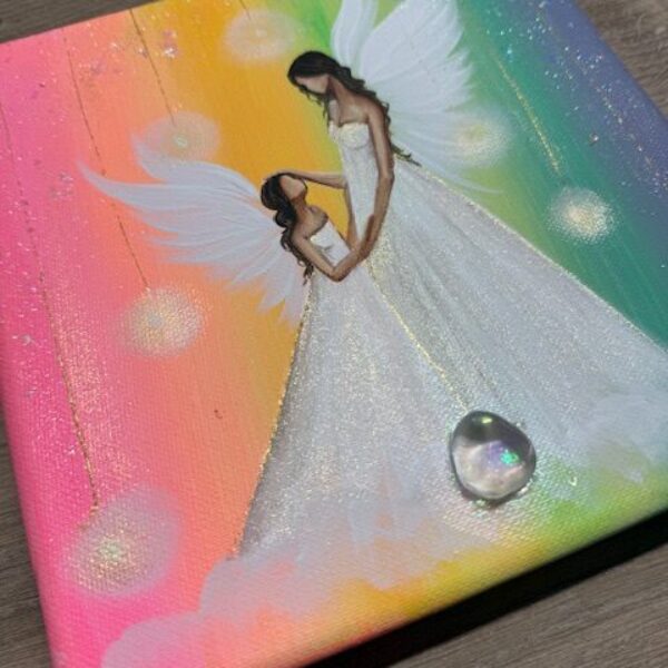 Andělský ochranný obraz | V bezpečí | 20x20cm