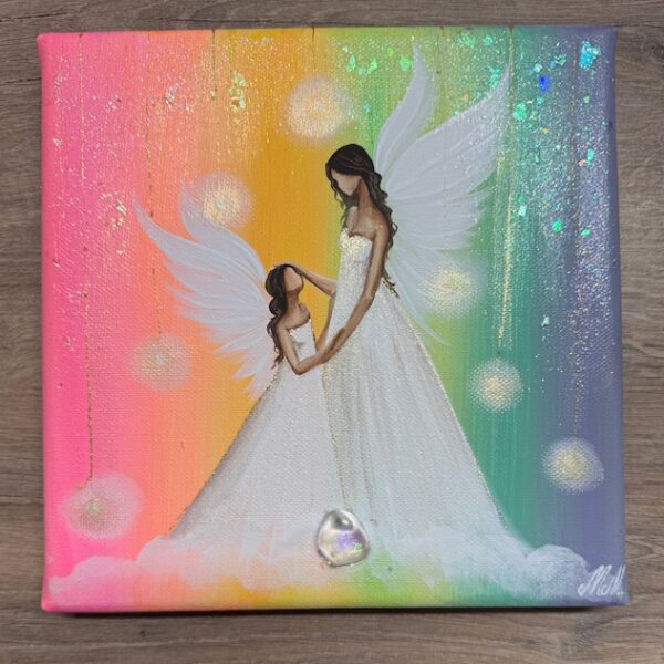 Andělský ochranný obraz | V bezpečí | 20x20cm