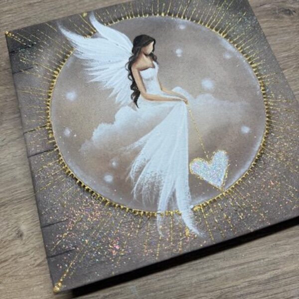 Andělský ručně malovaný deníček | Tichá slova | 15 cm