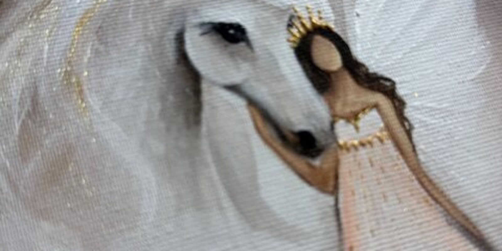 Nesmírně silný obraz s poselstvím od autorky Michaely Němcové | Mandala hojnosti s křišťály | 30x30 cm kůň