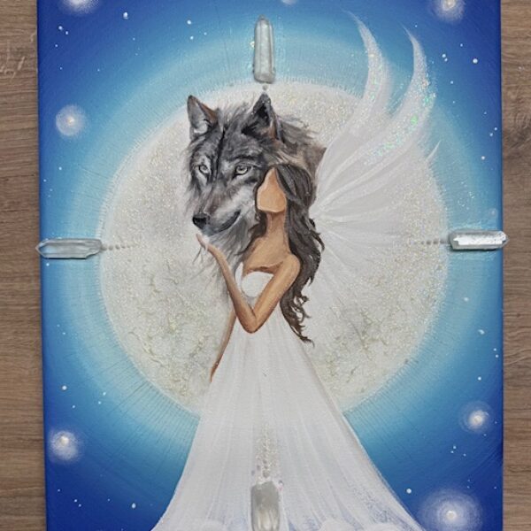 Velmi silný úplňkový obraz s křišťály | Úplnost | 30x40 cm | Svítí ve tmě