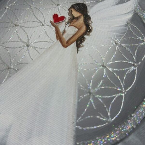 Andělský , velmi hluboký obraz | Když přichází láska | 20x20 cm