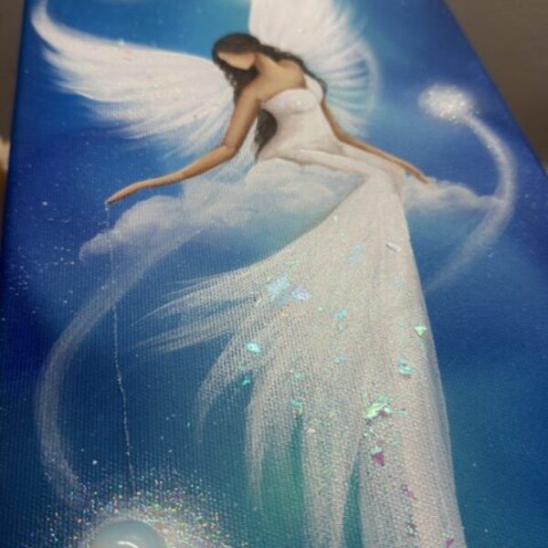 Jedinečný andělský obraz s poselstvím | Hvězda hojnosti | 20x40 cm