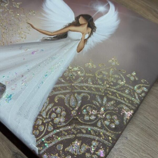 Andělský, ochranný a jemný obraz s poselstvím | Máme na výběr | 30x30 cm