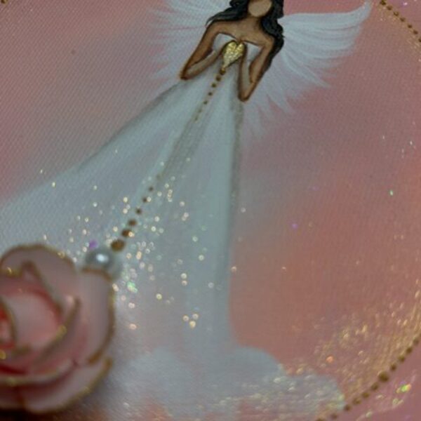 Andělský, velmi jemný, něžný ochranný obraz | Znám svou hodnotu | 20x20 cm