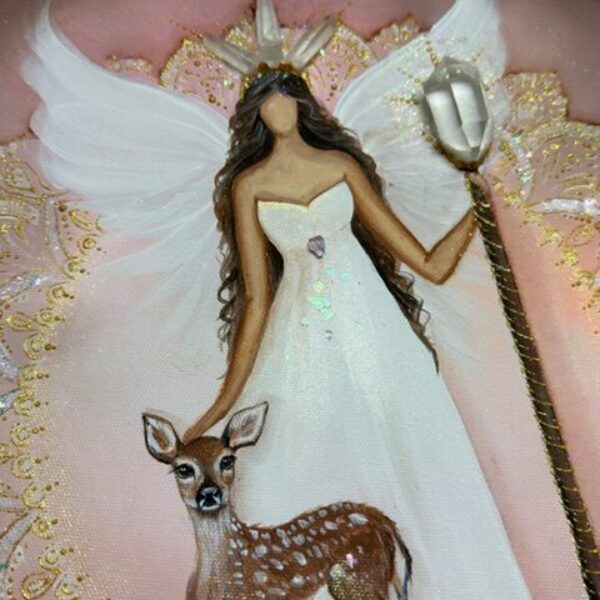 Velmi silný a hluboký obraz v energiích rovnodennosti | Vědomá ve své záři | 40 cm