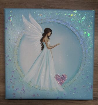 Andělský, velmi jemný a ochranný obraz s poselstvím lásky od autorky Michaely Němcové | Šepot lásky | 20x20cm Andělský, velmi jemný a ochranný obraz s poselstvím | Šepot lásky | 20x20 cm