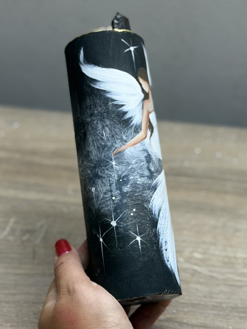 Andělská, ochranná svíce se záhnědou | Pod ochranou | 20 cm - Obrázek 4