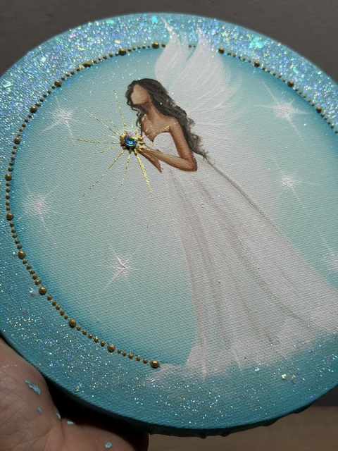 Andělský, velmi silný ochranný obraz s kamenem Swarovski | Důvěra | 20 cm - Obrázek 4