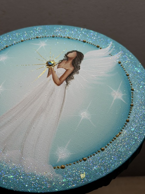 Andělský, velmi silný ochranný obraz s kamenem Swarovski | Důvěra | 20 cm - Obrázek 3