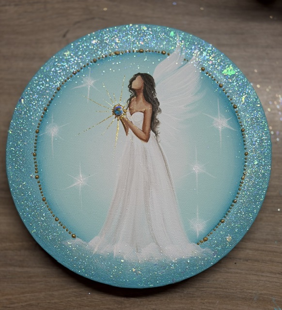 Andělský, velmi silný ochranný obraz s kamenem Swarovski | Důvěra | 20 cm - Obrázek 2